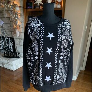 True‎ Rock Paisley and Stars Sweatshirt